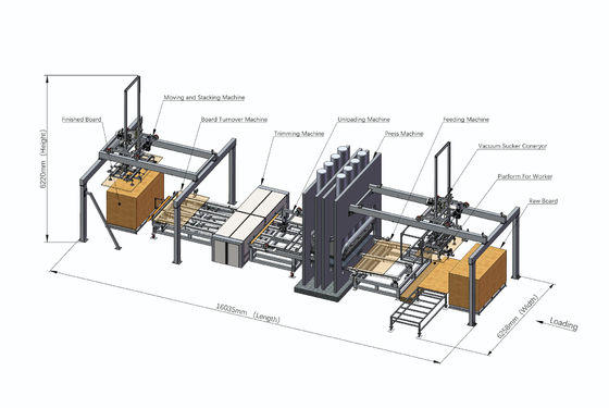 4X8 Machine à presses à chaud à cycle court à mélamine pour carton à particules